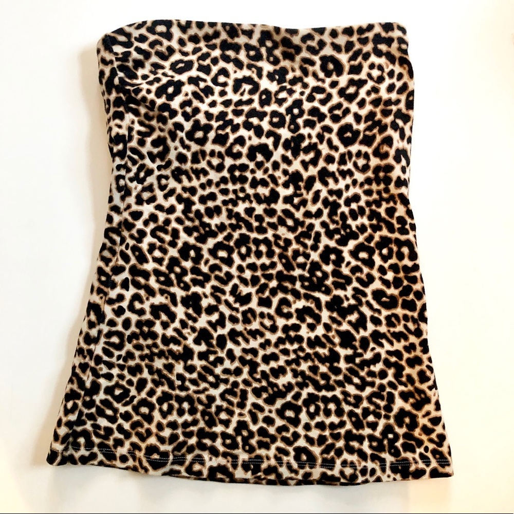 Express leopard tube top XS